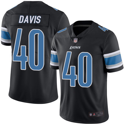 Detroit Lions Limited Black Men Jarrad Davis Jersey NFL Football #40 Rush Vapor Untouchable